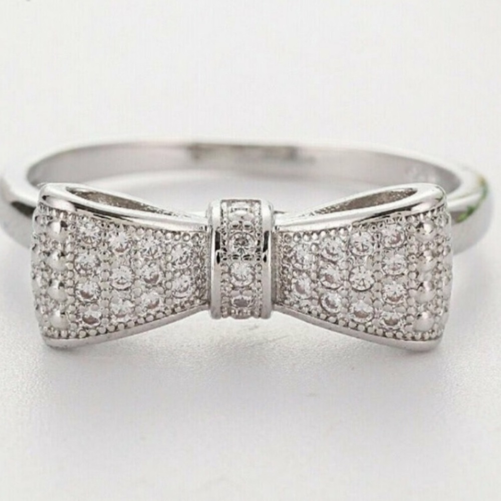 New Sterling Silver Topaz Bow Ring - Picture 3 of 10